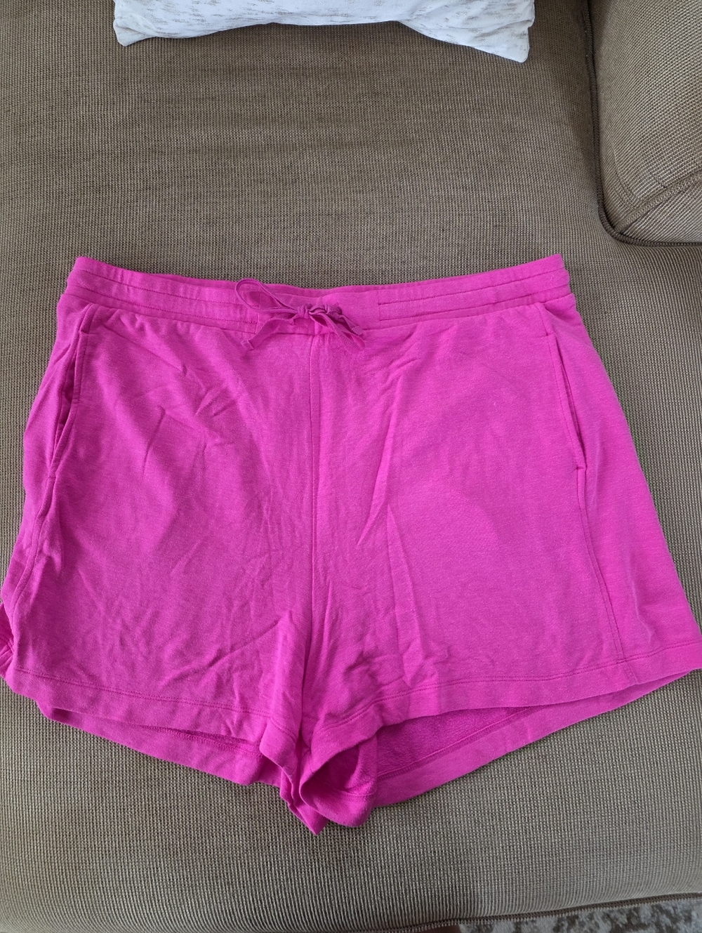 Lou & Grey Bright Pink Drawstring Athletic Shorts Sz XL
